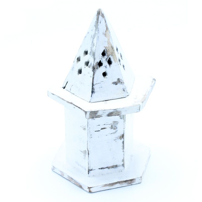 Stojany na Vonné Kužele - Biela Vymývaná - Pyramída Mini Dom
