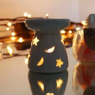 Veľká Klasická Biela Aroma Lampa - Mesiac & Hviezdy