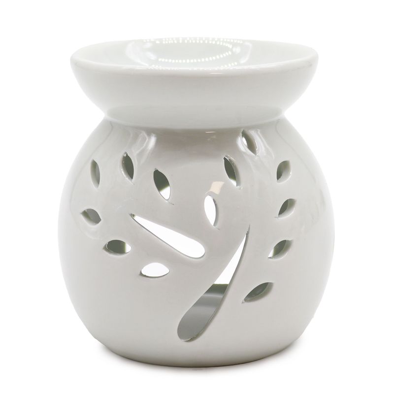 Veľká Klasická Biela Aroma Lampa - Výrez Stromu