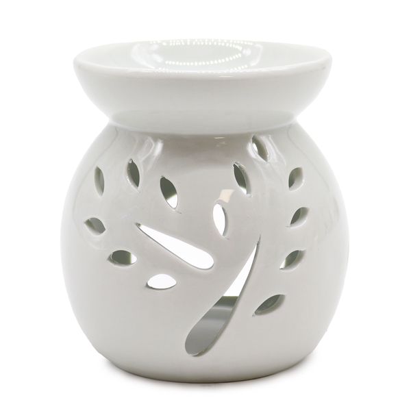 Veľká Klasická Biela Aroma Lampa - Výrez Stromu