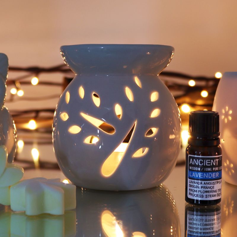 Veľká Klasická Biela Aroma Lampa - Výrez Stromu