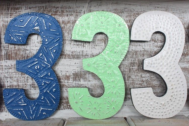Viacfarebné Čísla "3" - 15cm