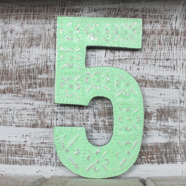 Viacfarebné Čísla "5" - 15cm