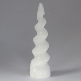 Selenitová Špirálová Veža - Roh Jednorožca - 15 cm