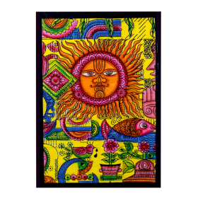 Ručne Maľovaný Bavlnený Obraz  - Slnko