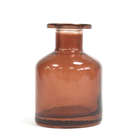 6x Oválna Alchymistická Fľaša na Difúzor - Jantárová Hnedá - 140 ml