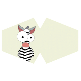 3x Ochranné Rúška na Tvár- Šialená Zebra (Detské)
