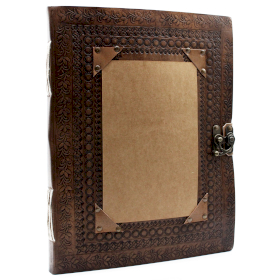 Veľký Kožený Zápisník - Prispôsobiteľný 25x32.5 cm (200 strán)