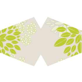 3x Ochranné Rúška na Tvár- Zelené Listy (Dospelý)