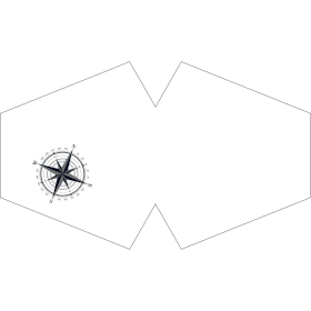 3x Ochranné Rúška na Tvár- Námorný Kompas (Dospelý)