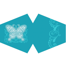 3x Ochranné Rúška na Tvár- Modrý Motýl  (Dospelý)