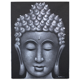 Obraz Budhu - Detail Šedého Brokátu