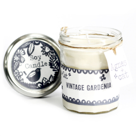 6x Sviečky v Zaváraninovom Pohári - Vintage Gardenia