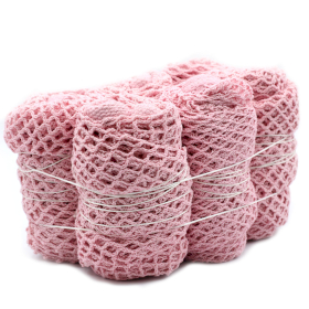 6x Sieťovaná Taška z Čistej Bavlny - Ružová
