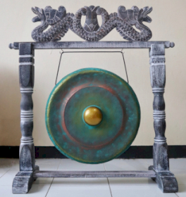 Stredný Gong so Stojanom - 35cm - Vymývaná Zelená
