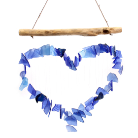 Zvonkohra z Recyklovaného Skla - Modré Srdce