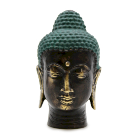 Malá Antická Mosadzná Hlava Budhu