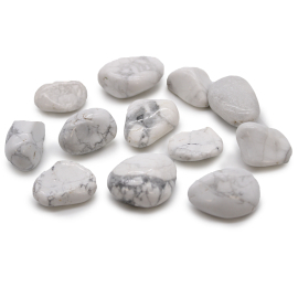 12x Stredne Africké  Kamene - Biely Howlit - Magnezit