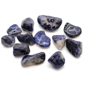 12x Stredne Africké  Kamene - Sodalit - Čistá Modrá
