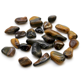 24x Malé Africké Kamene - Tigrie Oko - Pestrofarebný