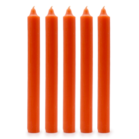100x Stolové Sviečky Jednofarebné - Rustikálna Oranžová