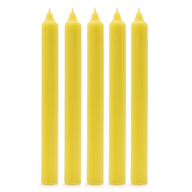 100x Stolové Sviečky Jednofarebné  - Rustikálna Žltá