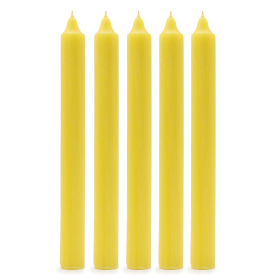 100x Stolové Sviečky Jednofarebné  - Rustikálna Žltá