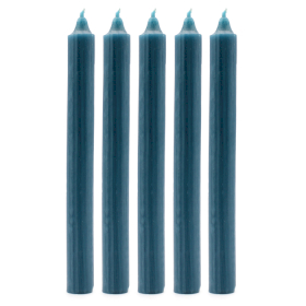 100x Stolové Sviečky Jednofarebné - Rustikálna  Modrozelená