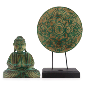 Buddha Feng Shui Set - Mandala - Zelený