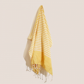 Bavlnená Plážová Osuška - 100x180 cm -  Slnečná Žltá