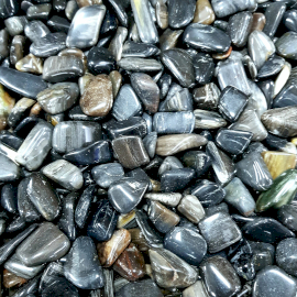 24x Hladké Kamene- Skamenené drevo čierna