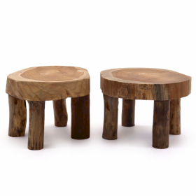 2x Stredný Teakový Stojan - 27x15cm