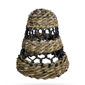 Stredné Tienidlo na Lampu z Banánového Listu Hitam Raffia - H:30xD:26cm