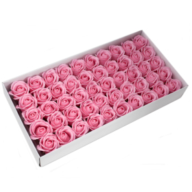 50x Mydlové Kvety pre Šikovné Ruky - Stredná Ruža - Ružová
