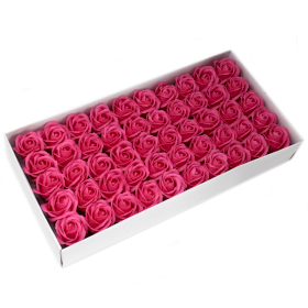 50x Mydlové Kvety pre Šikovné Ruky - Stredná Ruža - Tmavá Ružová