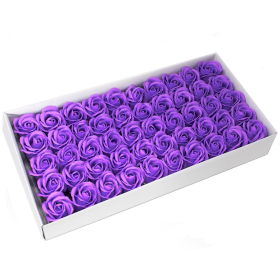 50x Mydlové Kvety pre Šikovné Ruky - Stredná Ruža - Levanduľová