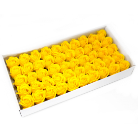 50x Mydlové Kvety pre Šikovné Ruky - Stredná Ruža - Žltá