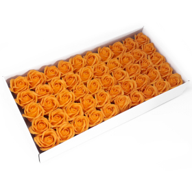 50x Mydlové Kvety pre Šikovné Ruky - Stredná Ruža - Oranžová