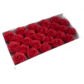 25x Mydlové Kvety pre Šikovné Ruky - Veľká Ruža - Červená
