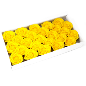 25x Mydlové Kvety pre Šikovné Ruky - Veľká Ruža - Žltá