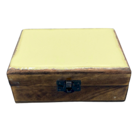 Stredná Drevená Krabička s Keramickou Glazúrou  - 15x10x6cm - Betón