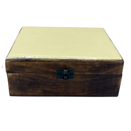 Veľká Drevená Krabička s Keramickou Glazúrou - 20x15x7.5cm - Betón