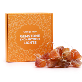 LED Svetelná Reťaz s Drahými Kameňmi -  Oranžový Nefrit