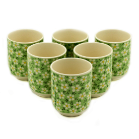 6x Šálky k Čajníku - Zelená Sedmokráska