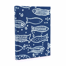 Bavlnené Zápisníky  20x15cm - 96 Strán - Indigová Ryba