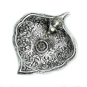 6x Stojan na Vonné Tyčinky zo Sloních Listov z Lešteného Hliníka, 11 cm