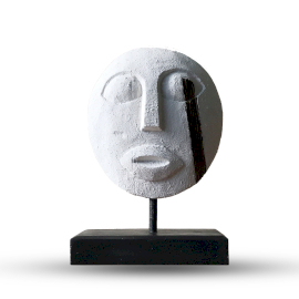 Dekoratívna Maska Timor Tribal – Biela 27x20cm