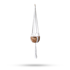 Macramé Závesný Držiak na Kvetináč - Prírodný Veľký