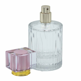 8x Okrúhla Rebrovaná Sprejová Fľaša s Uzáverom 50ml - Ružová