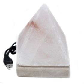 USB Biela Soľná Lampa Viacfarebná - Pyramída 9 cm